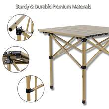2025 Premium Camping Roll Table – Portable Foldable Picnic Table For Outdoor BBQ, Beach, Hiking & Tailgating (Lightweight Aluminum Frame)