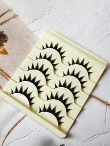 5 Pairs/Box Deluxe Dramatic Lengthening & Volumizing False Eyelashes Women, Suitable Cosplay, Party, Halloween, - màu đen - Xem 5