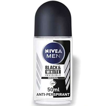 NIVEA Black White Invisible Roll-On Antiperspirant Deodorant For Men 1.7oz/50ml Boyfriend Husband Father Brother Birthday Graduation Party Travel Camping Outdoors School Campus Trip Festivals Anniversary Office Winter Christmas Special Occasions, Party