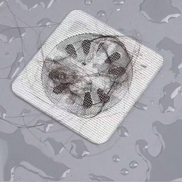 50/100 piezas Atrapador de cabello para ducha y bañera - Fácil de usar, pegatinas de filtro de drenaje, cubiertas de drenaje desechables, adecuado para ducha, lavabo y lavandería, fácil de pegar, tapa de drenaje para cabello, filtro de drenaje desechable, tapón atrapacabello para baño, cubierta de drenaje, filtro de fregadero de cocina, colector de cabello de drenaje de ducha desechable, pegatinas de filtro de drenaje de piso, atrapacabello para bañera de baño, accesorios de baño de vuelta al colegio