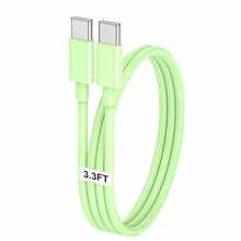 USB-C 转 Type-C 充电线，[3.3 英尺/6.6 英尺/10 英尺] 长款 Type-C 快速充电数据线，USB-C 电源线，兼容 17/16/15 Pro Plus/Pro Max，兼容三星 Galaxy S26/S25/S24/S23/S22、Pro/Air 等机型，手机充电线 - 綠色 - 查看 9