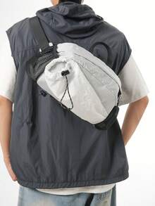 1pc Black/White/Purple Nylon Casual Crossbody Bag, Lightweight Tactical Outdoor Sports Waist Pack, Unisex Versatile Messenger Bag Suitable For Hiking, Cycling, Travel, Outdoor Activities, Great Gift For Boyfriend/Men Belt Bag For Men - Multicolor - View 5