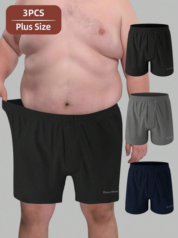 3 Stücke/Pack Norcotton Herren Unterwäsche Boxershorts in Große Größen, locker sitzende Lässig Baumwollshorts - Größen: 1XL, 2XL, 3XL, 4XL, 5XL, 6XL