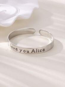 Personalisierte Armreif mit Namen für Frauen, Edelstahl Manschette Armband 18K vergoldet, personalisierter Schmuck, Handgelenk Accessoires, Unisex Alltagskleidung und Partytragen