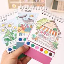 20页/册水彩纸水彩画套装，完整创意艺术套装，水彩艺术活动，创意休闲活动，水彩插画，美术作品，水彩画用品 - 彩色 - 查看 4