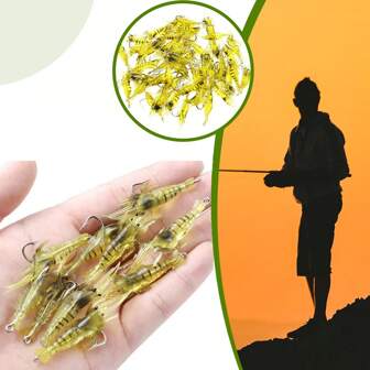 Artificial Soft Shrimp Lure Worm For Fishing Bait Hook Sharp Crankbait Lures Silicone Shone Prawn Bait