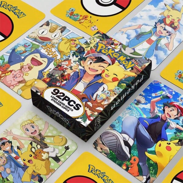 pokemon 92pcs/30pcs Holographic Lomo Cards, High Definition Color Printed Photo Cards, Anime Pokemon Pikachu Cards, Cartoon Collection Cards, Birthday Graduation Gift, Graduation Gift Box,School Supplies,Back To School