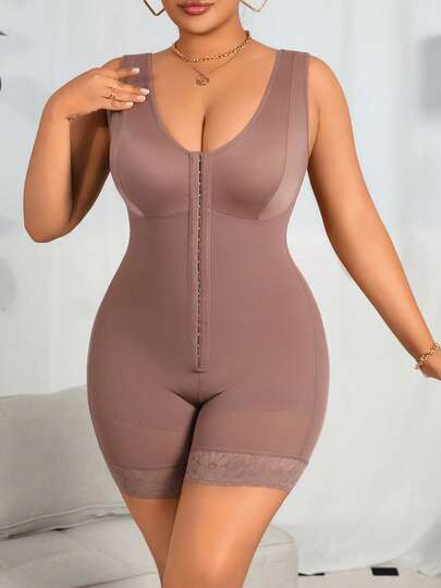 1 pieza Body moldeador de talla grande para mujeres, control de abdomen, realce de glúteos, moldeo de busto, apto para uso diario