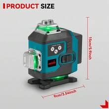 ONEVAN 16 Lines 4D Laser Levels 360 Horizontal Vertical Green Line Laser Level Self-Leveling Measure Leveling Tool - UK Plug(220-240V) - View 8