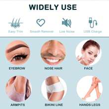[Painless Epilator] Female Facial Epilator, Female Facial Trimmer, Eyebrow Facial Razor | For Lips, Body, Arms, Beard, Hair And Chin | Painless Epilator, Dual Purpose For Home Travel | Valentine's Day Gift For Mother, Girlfriend