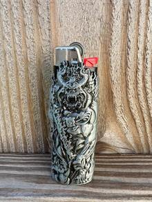 Metal Lighter Case Cover Holder Fits BIC Lighter Full Standard Size J6 One Piece Design In Demon - Multicolor - View 5