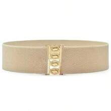 1 件/3 件女士弹性宽腰带，金色扣弹性腰带，适合所有季节 - 彩色 - 查看 10