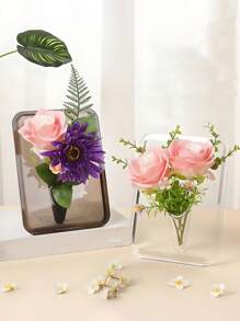 1 Stück Acryl Blumenvase, transparenter Tischblumenhalter, Dekoobjekt für Zuhause, Hydrokultur Pflanzenvase, geeignet für Wohnzimmer, Küche, Bürotisch Dekoration, kreatives Kunstgeschenk