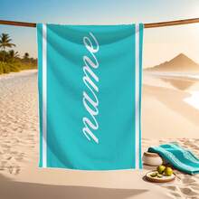 可定制羽毛图案沙滩巾，采用优质浴巾面料制成，可个性化定制姓名，适合夏季海滩、户外旅行、露营、游泳和瑜伽 - 多色1 - 查看 7