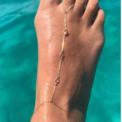 1 件夏日海滩水滴脚链，性感女士珠宝配饰