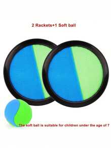 1 Set Kids Outdoor Sports Sticky Ball Toys, Toss & Catch Ball Set, Outdoor Sport Ball Paddle, Palm Ball, Yard Camping Holiday Party Game Toys, Parent-Child Outdoor Interactive Throwing Sticky Ball Game Toys