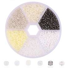 3900 piezas de cuentas de arroz de vidrio de 2mm - Kit de joyería DIY de 6 colores con caja de almacenamiento, materiales de cuentas artesanales para regalos de amistad y accesorios creativos
