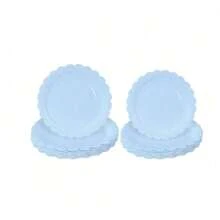 10pcs/20pcs/40pcs/Set,Light Blue Paper Plates 9Inch 7 Inch BabyBlue Scalloped Plates Disposable Dinner Plates For Wedding Shower Birthday Party Dessert Plates