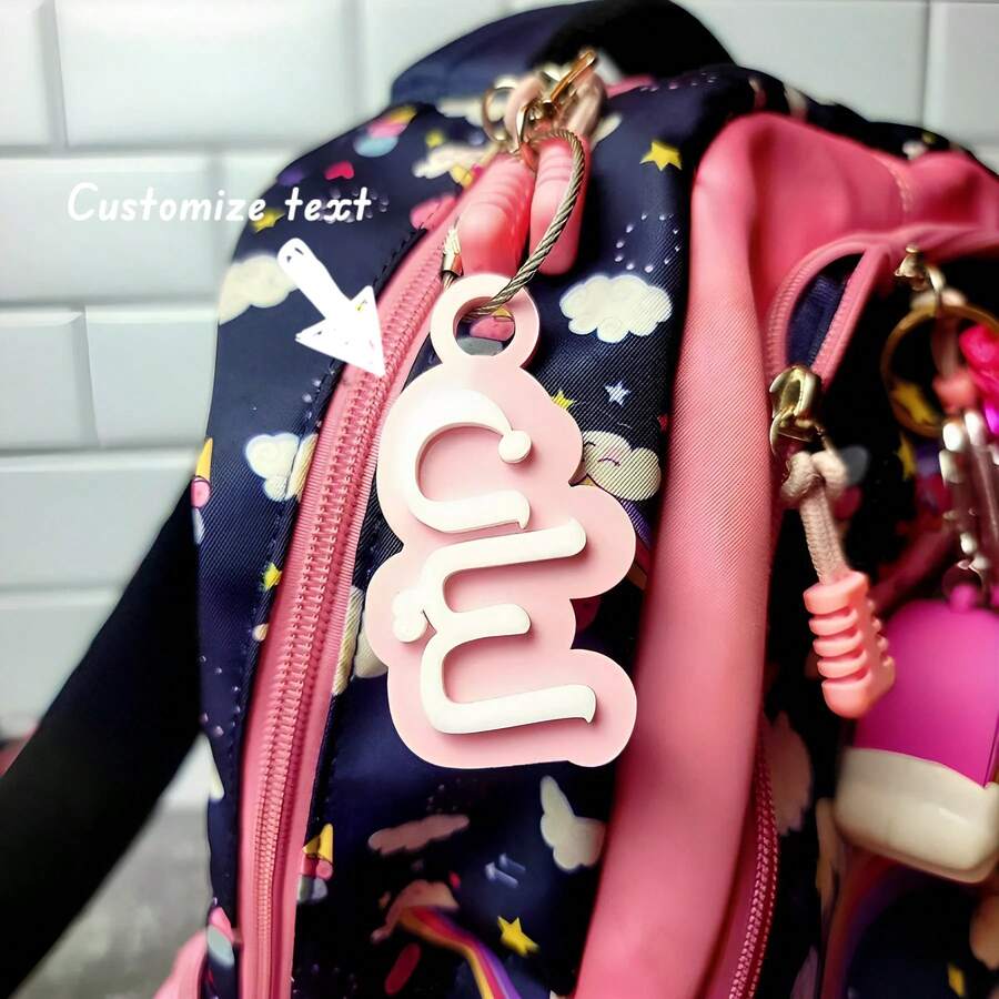 1Pc Custom Arabic Name Tag, Arabic Acrylic Keychain, Personalized Acrylic Name Tag, Water Bottle Tag, Backpack Name Tag, Gift For Teacher's Day, ,Colorful,Cute,Adorable,Funny,Kawaii,Y2K,Stylish,Unisex,Casual,Custom,Personalized,Unique,Customized,Ideal Gifts For Him,Ideal Gifts For Her,Her,Boyfriend,Girlfriend,Family,Friends,Apparel Accessories,Halloween Edit,Freshman, Sophomore, Underclassmen - Multicolor - View 1