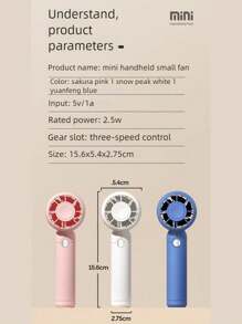 1 pieza/2 piezas Ventilador mini recargable personal, Ventilador mini portátil, Ventilador mini turbo portátil de 3 velocidades ajustables de doble propósito recargable y silencioso para enfriar, para camping, viajes, hogar, 300mAh, para verano, playa, interior y exterior, accesorios de playa, viaje