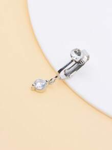 1 peça piercing falso de zircônia no umbigo umbilical piercing falso clipe falso