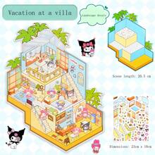 Sanrio 3D Sanrio Miniature Scene Stickers For Stress Relief, DIY Handmade Time-Killing Scrapbooking Stickers & Toys, School Supplies, Back To School