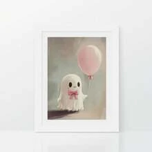 1 件可爱幽灵粉色气球印花、少女恐怖粉色万圣节装饰、美学、粉色蝴蝶结幽灵墙壁艺术印花、万圣节学院风印花、家居装饰、房间装饰美学、房间海报、帆布墙艺术、墙壁装饰、客厅装饰。可选框架秋季装饰 - 1個 - 查看 9