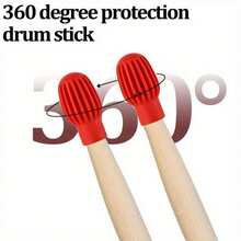 2个硅胶鼓槌练习套 - 静音鼓槌套，适用于无噪音的鼓训练和练习，通用型，适用于大多数鼓组、练习垫和鼓槌，耐用的红/黑橡胶硅胶套，适用于便携式练习垫，六边形握柄设计，增强控制力和抓握力，便携式鼓训练配件，适合家庭、工作室和旅行。 - 彩色 - 查看 6