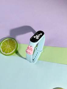 5pcs Cute Rabbit Series Kids LED Digital Electronic Watch, Minimalist Luxury Assorted Styles, Jelly-Colored Strap, Suitable For Girls, Elementary & Middle School Students, LED Bracelet Watch, Holiday & Birthday Gift, Friend & Classmate