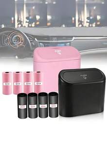 Foldable Car Trash Can For Interior Use, Front Passenger Seat, Rear Hanging Car Storage Box, Small Storage Bin, Umbrella Storage, Wet And Dry Dual-Use Garbage Bag, Long-Distance Travel Hook Type Trash Can, Multi-Functional, All Season Universal, Living Room, Kitchen, Bathroom, Camping, Barbecue, Foldable Trash Can, Car Wash Bucket, Car Specific - Black - View 3