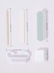 10/8/5/3/1pack ,Manicure And Pedicure Set, Mini Nail File And Orange Nail Stick Set, Double-Sided Nail File, Wooden Cuticle Pusher, Nail Cleaning Tools, Nail Stick, Nail Art Brush,Nail Tech Supplies For DIY Nail Polishing Care - 彩色 - 查看 8