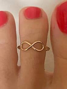 1 件简约手工数字 8 形脚链/脚饰，适合女士，适合海滩和约会 - 金色 - 查看 1