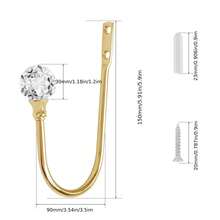 2 Pcs Curtain Holdbacks With Clear  Ball, Decorative Wall Mounted Drapery Tiebacks With Screws, Window Treatment Holdbacks For Home Decor - Gold - View 7