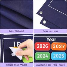 圣诞装饰蒙特梭利毡故事忙碌板 4 合 1 主题讲故事教育天气/时间规划器，互动教室/家庭早期学习互动壁挂礼物 - 多色 - 查看 7