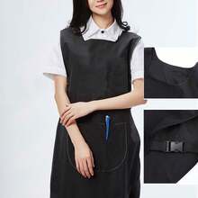 家用剪发围裙，美发店美发服装，剪发围裙，140厘米美发店烫染客人长袍，返校，旅行度假必需品，女士发饰 - 黑色 - 查看 13