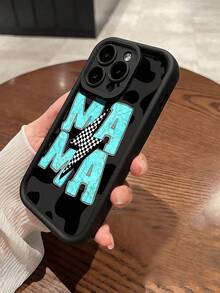 1 pieza Funda de teléfono a prueba de golpes con gráfico de vara en blanco y negro, TPU completamente protectora, compatible con I Max 16 15 14 13 12 11 Pro Max y Series