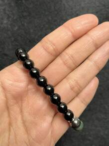 Herren Schutz Armband, schwarzer Turmalin & Pyrit Glück & Erfolg Yoga Meditation Schmuck für Frauen und Männer, Heilkristalle, Achtsamkeits-Armband, Wunsch