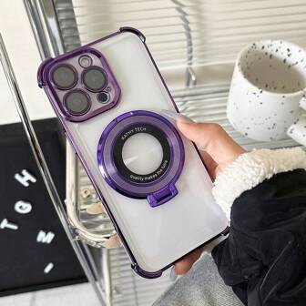 磁性兼容 16 15 Pro Max 支架支架外壳豪华透明电镀镜头保护套兼容 6/7/8/X/XS/XR/11/12/13/14/15/16/16e、Galaxy S22/23/24/25/S24 FE/S25 EDGE、A04/05/06/A14/A15/A16/A24/A25/A34、Redmi Note 9/10/11/12/13、Redmi 9/10/12/13C 14C、OPPO、MOTO、Honor X、HW、RENO Realme C53 C55 C61 C63 C65 C75 防水防震防摔防刮