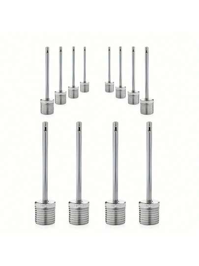 2/4/8 piezas Agujas de bomba de balón, Agujas de inflado de bomba de aire, Agujas inflables de bomba de aire de acero inoxidable para baloncesto, fútbol, voleibol