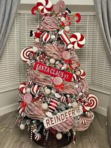 1 Roll, 900cm Christmas Decorative Ribbon, Christmas Party Decor Streamer, DIY Christmas Tree Decoration Ribbon, Tulle Bow Hanging Ornament, Suitable For Christmas Tree Decor, Home Decor, Room Decor, Bedroom Decor, New Year Decor, Christmas Decorations, Holiday Party Decor, Christmas Party Supplies, Christmas Themed Holiday Hanging Decor, Party Favors, Happy New Year, Christmas Gifts, Christmas Decorations, Christmas Event Party Supplies, Gifts For Friends And Family Winter Christmas Decorations Home Christmas Gifts Christmas Decor - Multicolor - View 13