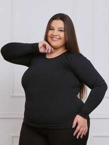 Blusa Plus Size Feminina Térmica 11127 - Preto - Visão 5