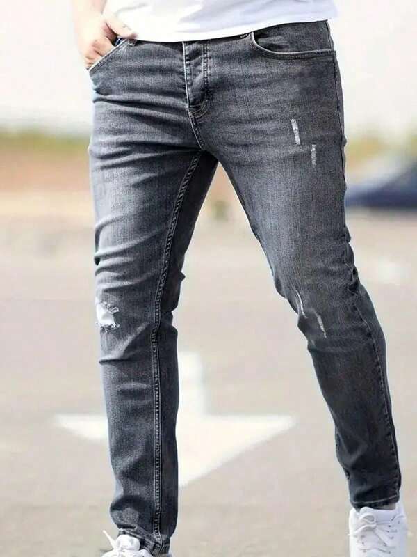 Vaqueros pitillo vintage de algodón para hombre