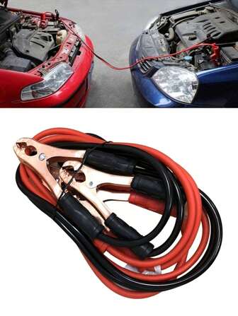 Cavi elettrici per avviamento auto da 12V, con morsetti a coccodrillo di alta qualità, lunghezza 6 piedi, per caricare batterie da 500 AMP, 12 gauge