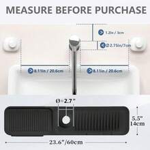 Local Delivery-2025 Upgraded Kitchen Silicone Faucet Mat, Fast-Drying Sink Protector & Drip Collector, Non-Slip Faucet Splash Guard For Stone Sinks, Foldable Edge Waterproof Tray For Kitchen, Bathroom & Home Use, Silicone Sink Splash Protection - Gray - View 2