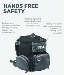 Outward Hound PupPak Dog Front, Medium, – Hands-Hiking & Camping Pet Backpack Small Pets Up To 20 Lbs, Padded Straps, Breathable Mesh,-Resistant, Safety Clip - 灰色背包 - 查看 5