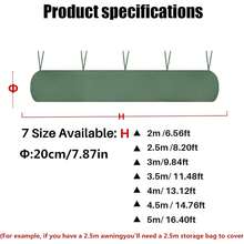 Patio Awning Cover, Patio Protective Roof, 420D Heavy-Duty Weatherproof Oxford, Protective Cover For Awnings, Dustproof, Waterproof, Anti-UV For Garden Outdoor Awning Roof - 綠色 - 查看 5