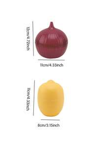 1/2 Piezas Juego de Ahorradores de Limón y Cebolla - Contenedores de Almacenamiento de Plástico Multiusos, Aptos para Congelador, Tapa Abatible, Lavado a Mano, Sin Necesidad de Electricidad - Cajas de Conservación de Cocina con Forma de Frutas y Verduras - Multicolor - Ver 4