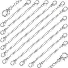 5pcs (3-15cm) Stainless Steel Necklace Extension Chain, Ideal For Making Bracelets, Anklets And Other Jewelry - Silver - View 2