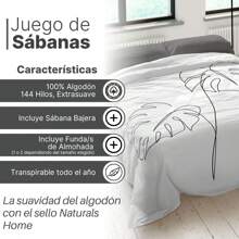 Naturals NATURALS - Juego de Sábanas Estampadas 3/4 Piezas - ✅ Entrega 2-5 días - Incluye Sábana Bajera + 1/2 Fundas de Almohada - 100% Algodón - Extra Suave - Cama 90/135/150/180 - Fabricado en España