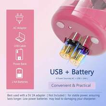 Pencil Sharpener, Battery (Not Lncluded) Or USB Powered Small Portable NO2 Pencils, Automatic Home And Office (Pink)